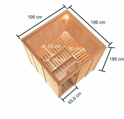 Produktbild von Woodfeeling Sauna Oulu (Fronteinstieg), Ganzglastür, bronziert, ohne Zubehör