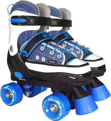 Produktbild von Best Sporting Rollschuhe für Kinder und Jugendliche, Größe verstellbar, ABEC 7 Carbon, blau-weiß, Farbe:blau/weiß, Größe:32 - 35