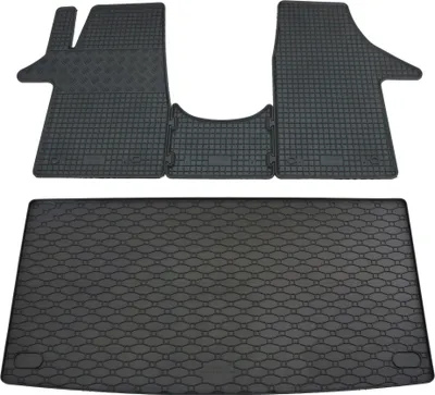 Produktbild von Rigum Gummi Fußmatten + Kofferraumwanne im Set für VW T5 / T6