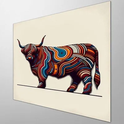 Produktbild von Highlander Malerei - Wanddekoration Kunst - Wohnzimmer Dekorieren - Abstrakte Stil - 80x80 Zentimeter - Multicolor