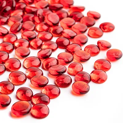 Flache Glaskiesel rot 0,44 kg ~150 Stück für Vasenfüller