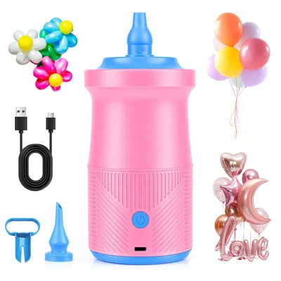 Produktbild von Luftballonpumpe Elektrische, Wiederaufladbare Ballonpumpe mit 2000 mAh Akku und 2 Düsen für Party, Hochzeit, Geburtstag, Werbeaktionen