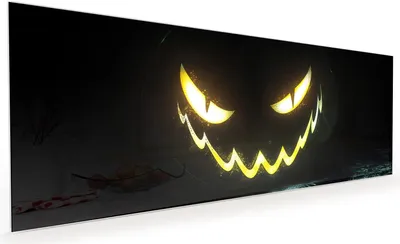 Produktbild von Küchenrückwand Spritzschutz Glas mit Motiv Leuchtender Kürbis 40 x 40 cm