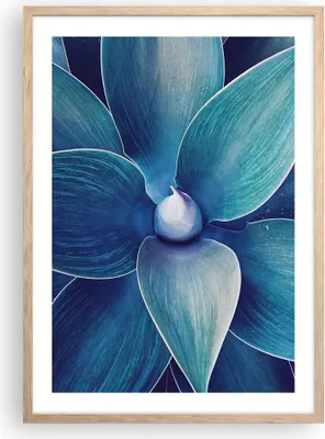 Produktbild von Gerahmtes Poster - Rahmen in heller Eiche - Agave Blau Blume - 50x70 cm - Wand Bild - Wanddeko - Wandbilder - Kunstposter - Wandposter - Bilderrahmen - Bilder - Kunstdruck - P2NPA50x70-4972