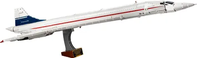 Produktbild von LEGO Icons Concorde Modellflugzeug, Modellbausatz für Erwachsene zum Bauen, ikonisches Flugzeug-Set mit authentischen Details und 3 Anzeigemodi, ideales Geschenk für Männer, Frauen, Ihn, Sie 10318