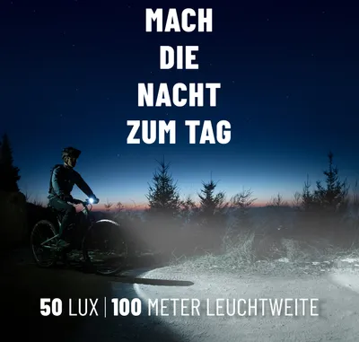 Produktbild von ABSINA LED Fahrradlicht Set USB aufladbar - 100m Reichweite, 180 Lumen & 50 Lux - Fahrradbeleuchtung Set StVZO zugelassen