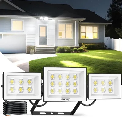 LED-Strahler 100 W, 10.000 lm, 6500 K, IP66, 96 Waben-LEDs, Außenstrahler