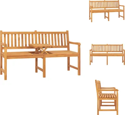 Produktbild von vidaXL 3-Sitzer Gartenbank mit Tisch 150 cm Teak Massivholz -  Gartenbänke