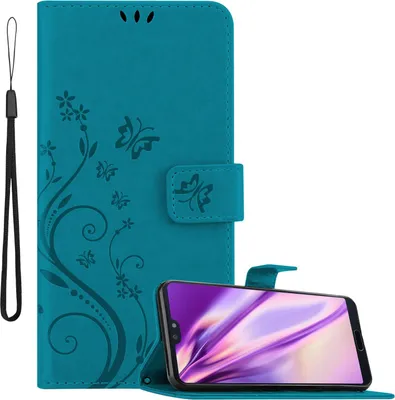 Zdjęcie produktu dla Cadorabo pokrowiec do Huawei P20 PRO / P20 PLUS pokrowiec ochronny w kolorze niebieskim pokrowiec ochronny pokrowiec na telefon komórkowy etui kwiaty kwiaty