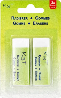 Produktbild von TSI K3T Radierer, weiß, 6x2x1cm, 2 St. auf Blister