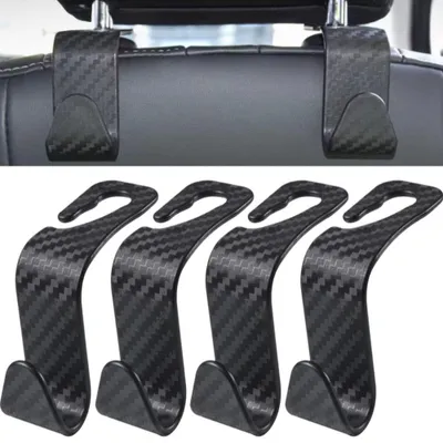 Productafbeelding van Autohaak hoofdsteun - Universeel - Set van 4 stuks - Zwart