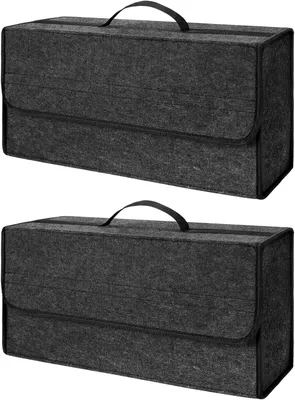 Imagen del producto de Juego de 2 bolsas de almacenamiento para el maletero, plegables, de fieltro, con tapa, antideslizantes, para coche