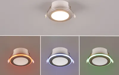 Produktbild von LED Einbaustrahler flach Ø 8cm RGBW Farbwechsel Fernbedienung dimmbar, Chrom
