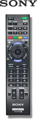 A Sony TV remote control is shown against a white background.