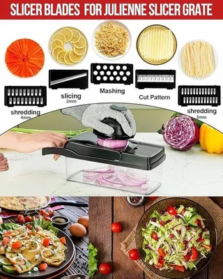 Produktbild von Famanu Gemüseschneider multifunktional - Gemüse- und Salatzerkleinerer