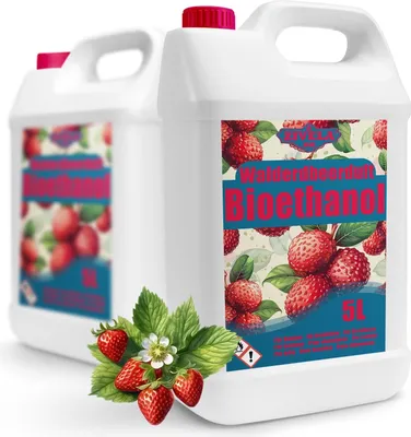 Produktbild von Bioethanol 96,6% 10L |  Alkohol Walderdbeerduft 96,6% 2x5L | Bioethanol für Kamin, Tischkamin | Bioethanol Walderdbeerduft | Saubere Verbrennung, ohne Rauch, lebendige und stabile Flamme