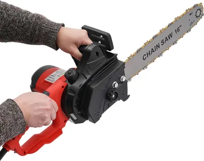 Obrázek produktu pro Elektrická řetězová pila – ruční – lišta 40 cm – výkon 2000 W – rychlost řetězu 650 m/min – na řezání dřeva – černá