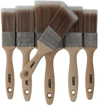 Produktbild von Professionelles Malerkit mitHolz - 6-teiliges Set - 1,5 Zoll - 2 Zoll - 3 Zoll - Stummelbürste