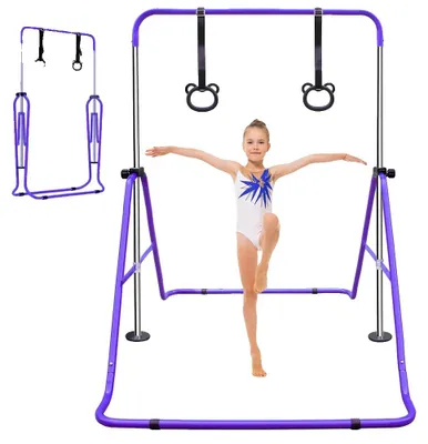 Imagen del producto de Barra de equilibrio, con altura ajustable, base estable y antideslizante, color lila