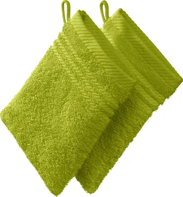 Produktbild von REDBEST Waschhandschuh 2er-Pack hellgrün 15x21 cm