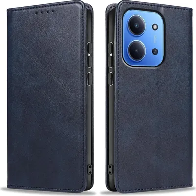 Produktbild von Handyhülle für Xiaomi Redmi 15C Kunstleder Flip Cover Hülle Handytasche Case Kartenfach Farbe: Blau