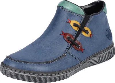 Produktbild von Rieker Damen Stiefelette Ziernähte Reißverschluss Boots N0959, Größe:38 EU, Farbe:Blau