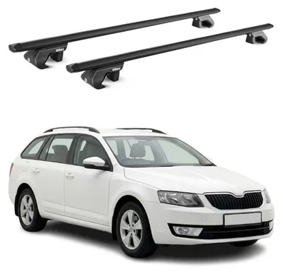 Image de Barres de toit transversales pour Skoda Octavia III Break 2013-2019 Alu Noir ABE, Image générée par une IA