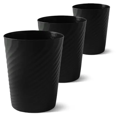 Produktbild von Papierkorb 3-teiliger Mülleimer, kleiner Mülleimer, Büro-Papierkorb aus Kunststoff, Mülleimer ohne Deckel, rund, für Küche, Kinderzimmer, Schlafzimmer