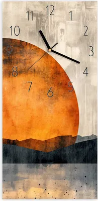 Produktbild von Wanduhr aus Glas mit Motiv Sonnenuntergang Kunst- 30 x 60 cm - inkl. Aufhängesystem