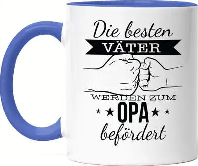 Produktbild von Nur Die Besten Papas Werden Zum Opa Befördert Tasse Blau Ankündigung Enkelkinder Du Wirst Opa