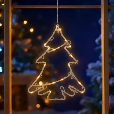 Produktbild von LED Weihnachts Fenster Silhouette KLEIN - Motiv: Weihnachtsbaum