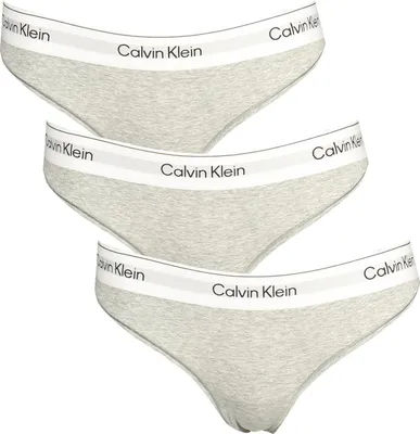 Produktbild von Damenstring Grau mit Elastischem Bund & Logo - Sportlicher Tanga