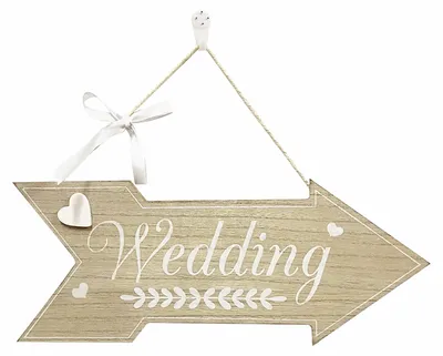 Imagen del producto de Letrero decorativo de madera, ideal para pared o puerta, para bodas o como señalización