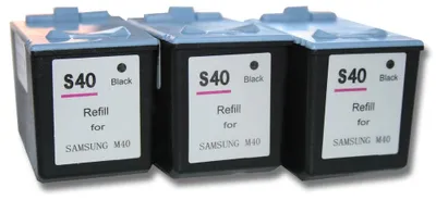Produktbild von vhbw 3x Tintenpatronen kompatibel mit Samsung SF-365, SF-365TP, SF-361 Drucker - Schwarz (Wiederaufgefüllt)