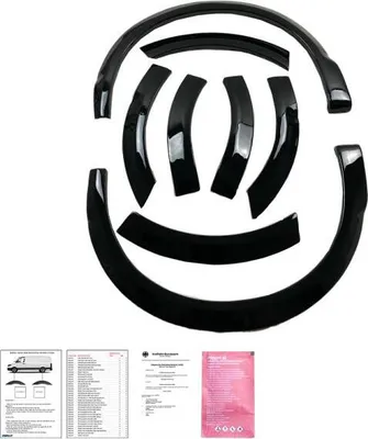 Image de Moulures de passage de roue / Protection de passage de roue / Kit de recouvrement / élargisseurs de passage de roue adaptés au VW T6.1 Transporter / Caravelle / Multivan 2019-2023, noir brillant avec homologation ABE