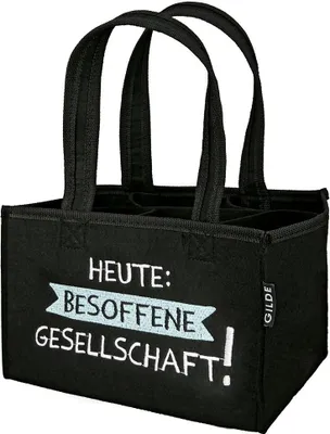 Produktbild von Gilde Filz Flaschentas. "Besoffene Gesellschaft