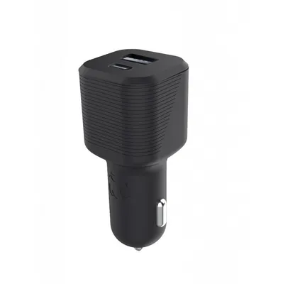 Produktbild von Muvit, Autoladegerät Zigarettenanzünder PD USB-C 20W - QC 3.0 USB-A 18 W, Schwarz