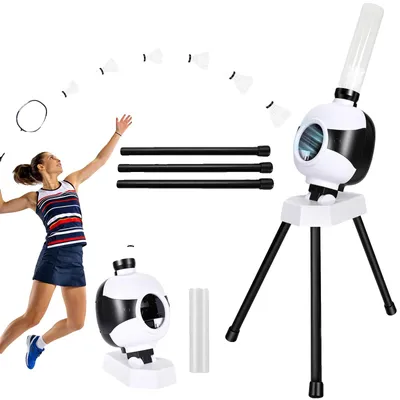 Obrázek produktu pro Trenér na badminton, přenosný design, nastavitelné rychlostní nastavení, BÍLÝ