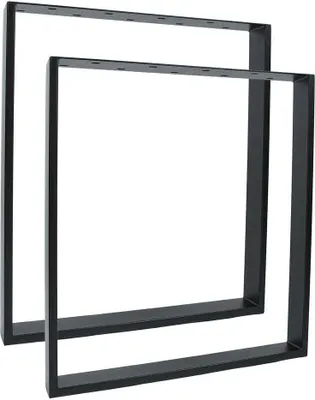 Produktbild von Natural Goods Berlin Möbelkufen RECHTECK, Tischkufen, Tischbeine, Tischgestell, Esstisch, Bank, Couchtisch, Schwarz, B50xH72 cm, 2 Stück