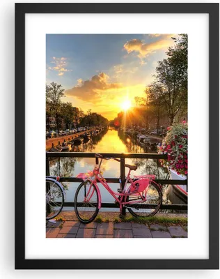 Produktbild von Gerahmtes Poster - Schwarzer Rahmen - Bikes Kanal Amsterdam Architektur - 30x40 cm - Wand Bild - Wanddeko - Wandbilder - Wandposter - Bilderrahmen - Bilder - Kunstdruck - Wandbild - P2BPA30x40-3081