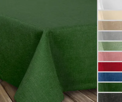 Produktbild von Fleckenabweisende bügelfreie Tischdecke mit Lotuseffekt, Leinenoptik, Farbe und Größe wählbar,Dunkelgrün
