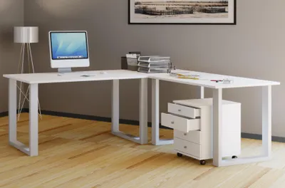 Produktbild von VCM VCM Holz Schreibtisch | Eckschreibtisch schlicht | 160x160 | L Form links oder rechts | Arbeitstisch Platte 80 cm tief | Computertisch Büromöbel - Lona U