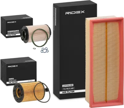 Produktbild von RIDEX Filterset Inspektionspaket Filtersatz für VW Golf VII Schrägheck (5G1, BQ1, BE1, BE2) Golf IV Schrägheck (1J1) GOLF VI (5K1) Golf V Schrägheck