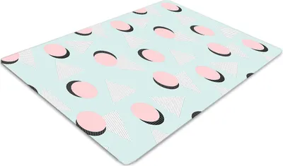 Obrázek produktu pro Podložka na ochranu podlahy - Ochranná podložka pod židli - Podložka na podlahu - 100x70 cm - Trojúhelníky a kolečka.