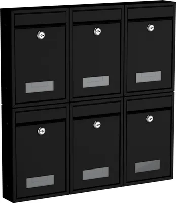 Produktbild von BASI - Briefkasten - SET - 6x BK 100M - matt schwarz - 6x2170-1200