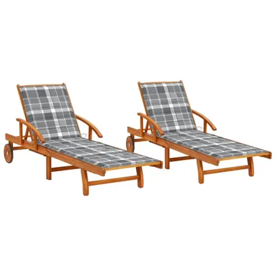 Produktbild von Maison Exclusive - Sonnenliegen 2 Stk. mit Auflagen Massivholz Akazie