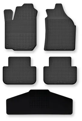 Zdjęcie produktu dla Dywaniki gumowe z tunelem do Chevrolet Tacuma 2000-2011 (minivan) – 5 szt., czarne, dobierane – Wielganizator Semi-Universal