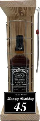 Produktbild von Jack Daniels - 45 Happy Birthday - Eiserne Reserve Gitterkäfig Geschenk 45. Geburtstag