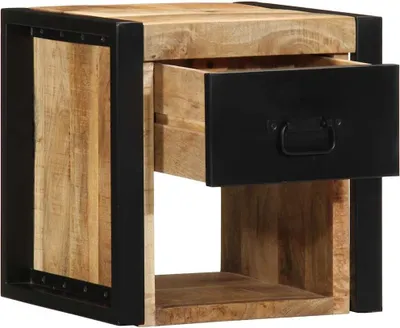 Immagine prodotto di Comodino 40x35x40 cm in Legno Grezzo Massello di Mango