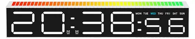 LED-Uhr mit Musikreaktion, Wochenanzeige, 30,5 cm, weiß